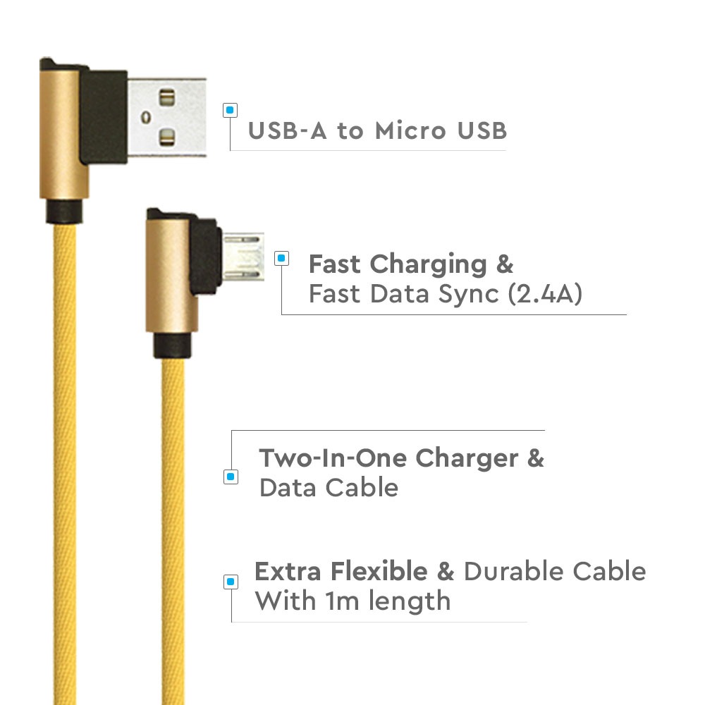1m. Micro USB Cavo colore oro Diamond Series img 1