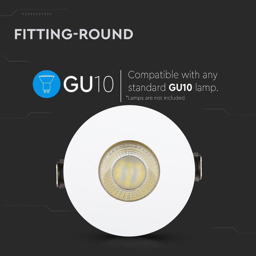 GU10 Fitting Bianco, Gold Rotonda