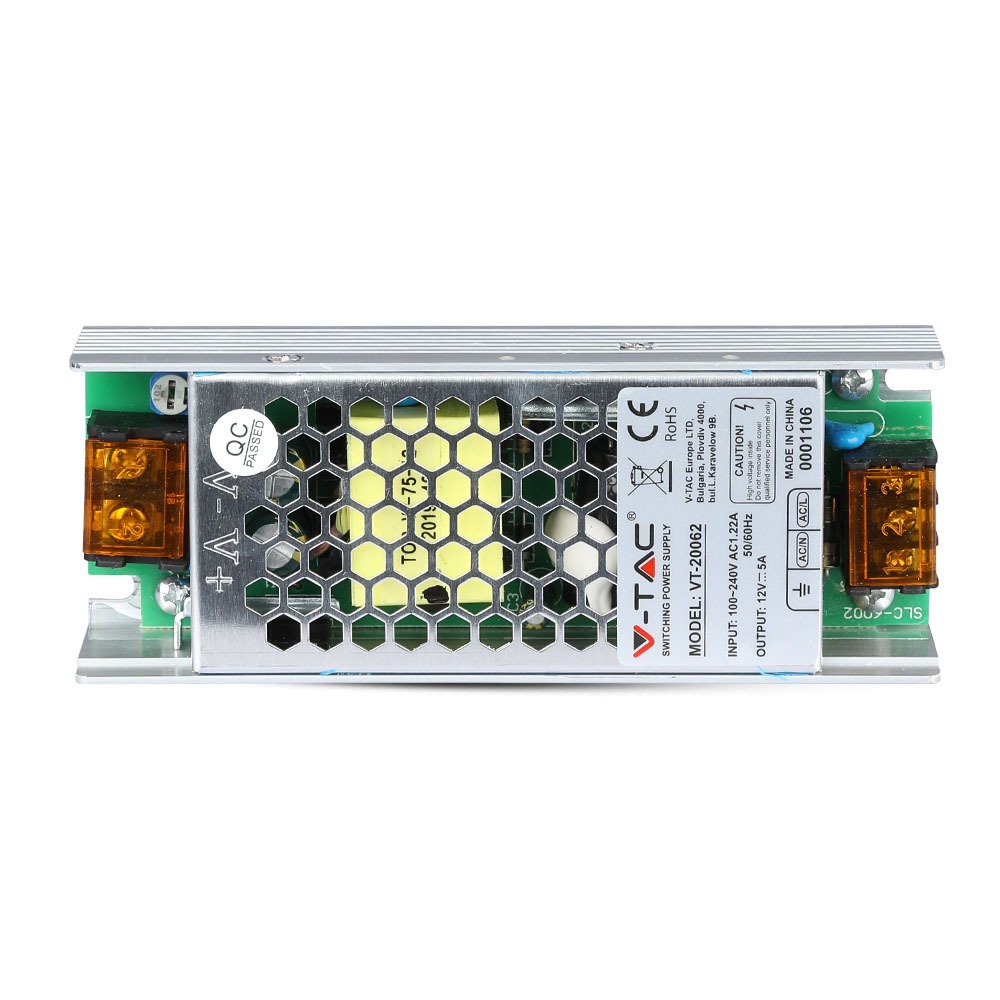 LED Alimentatore 60W 12V 5A Metallo Slim img 1