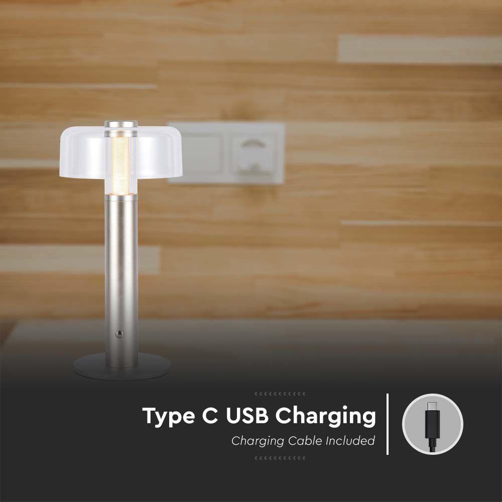 Lampada da Tavolo Ricaricabile 3 in 1 Corpo Champagne img 2