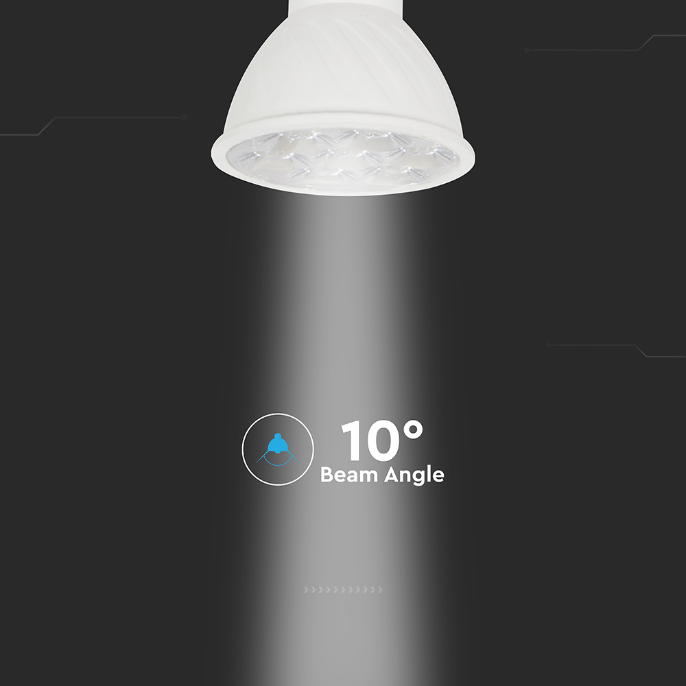 LED Spotlight - 6W GU10 Ripple Plastic 3000K 10° img 2