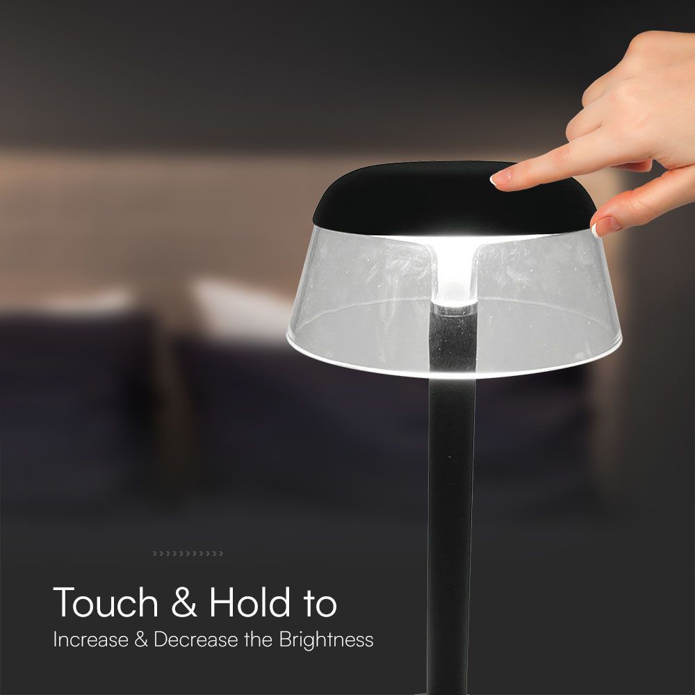 2W LED Table Lamp (130*285) 3in1 Dimmable Black Body img 1