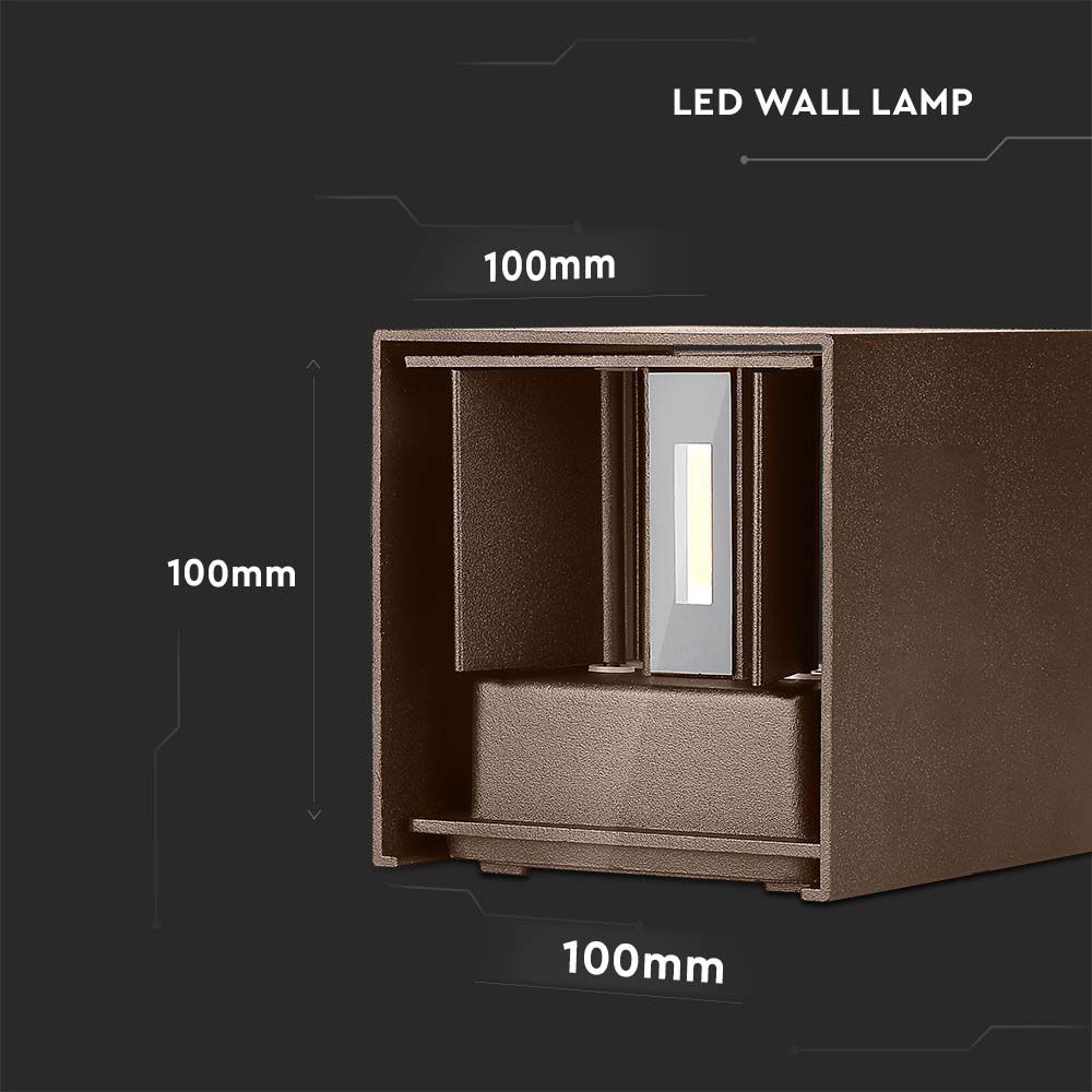 11W LED Wall Lamp With Bridgelux Chip Grey 3000K Square