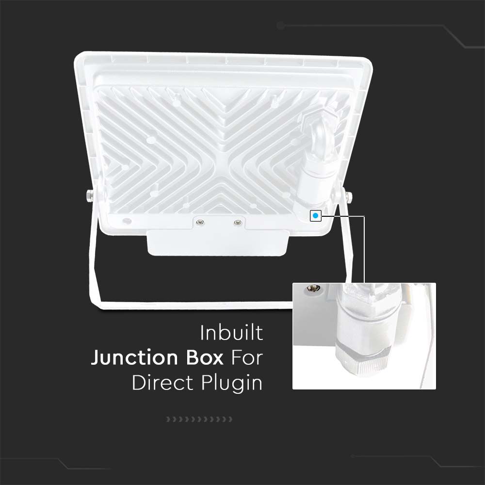 50W LED PIR Sensor Floodlight SAMSUNG CHIP White Body 4000K img 2