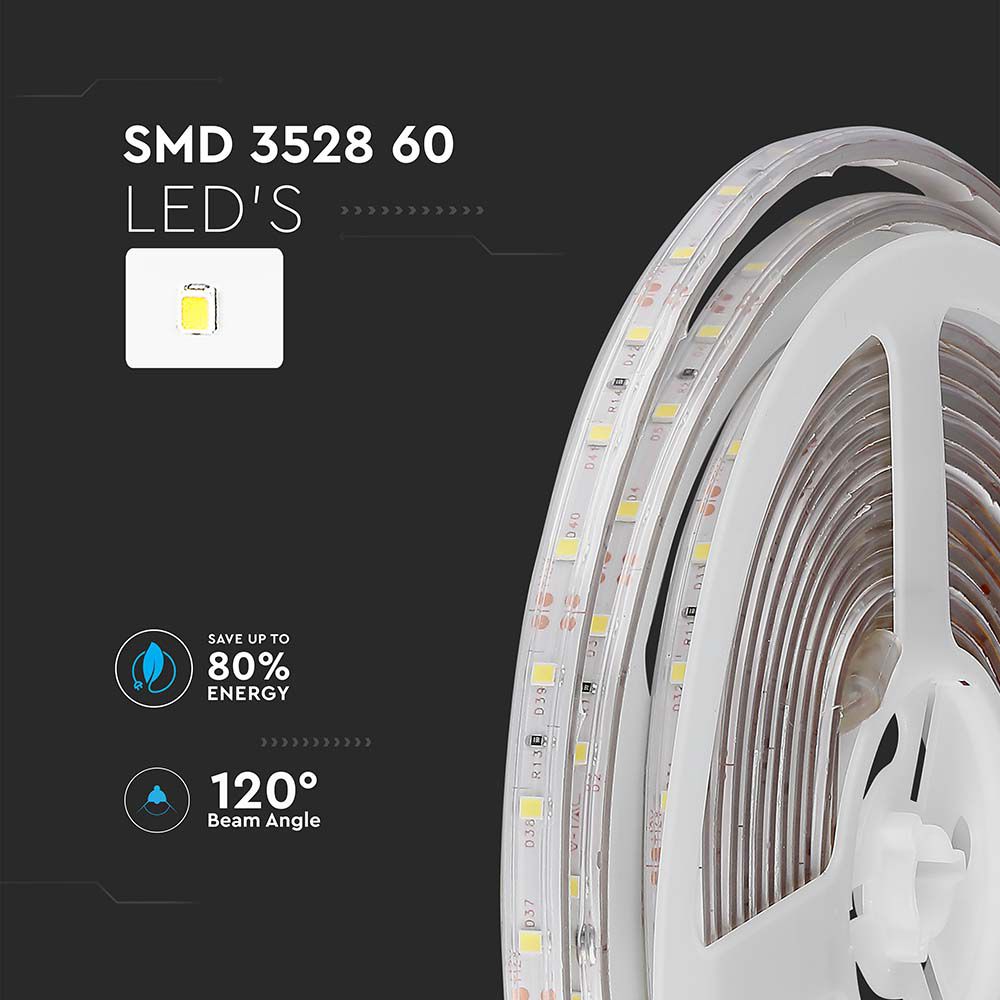LED Strip SMD3528 - 60LEDs 3000K IP65 img 1