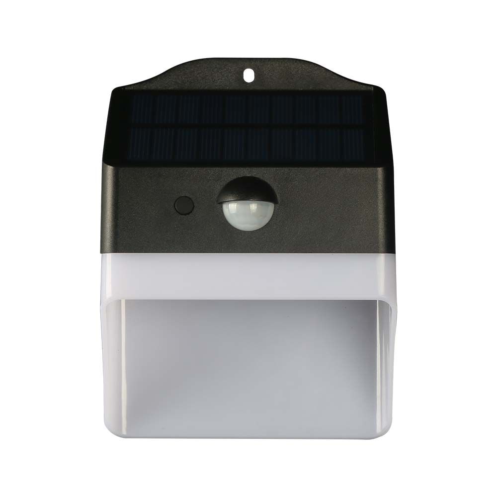 APPLIQUE SOLARE LED 2W-PANDA BATTERIA LITIO 200LM 3,7v 1200mAh 4000K NERO+BIANCO img 1