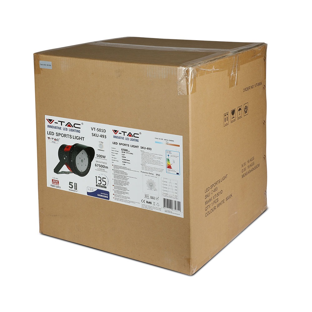 500W LED Sports Proiettore SAMSUNG Chip Meanwell Driver 110gradi Dimmerabile 5000K