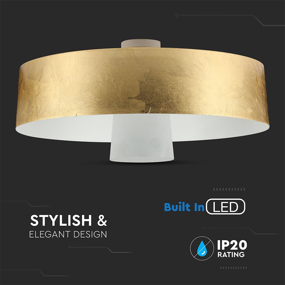 7W LED Lampadario (Acrylico)- Gold Lamp Shade 340 Bianco Caldo img 1