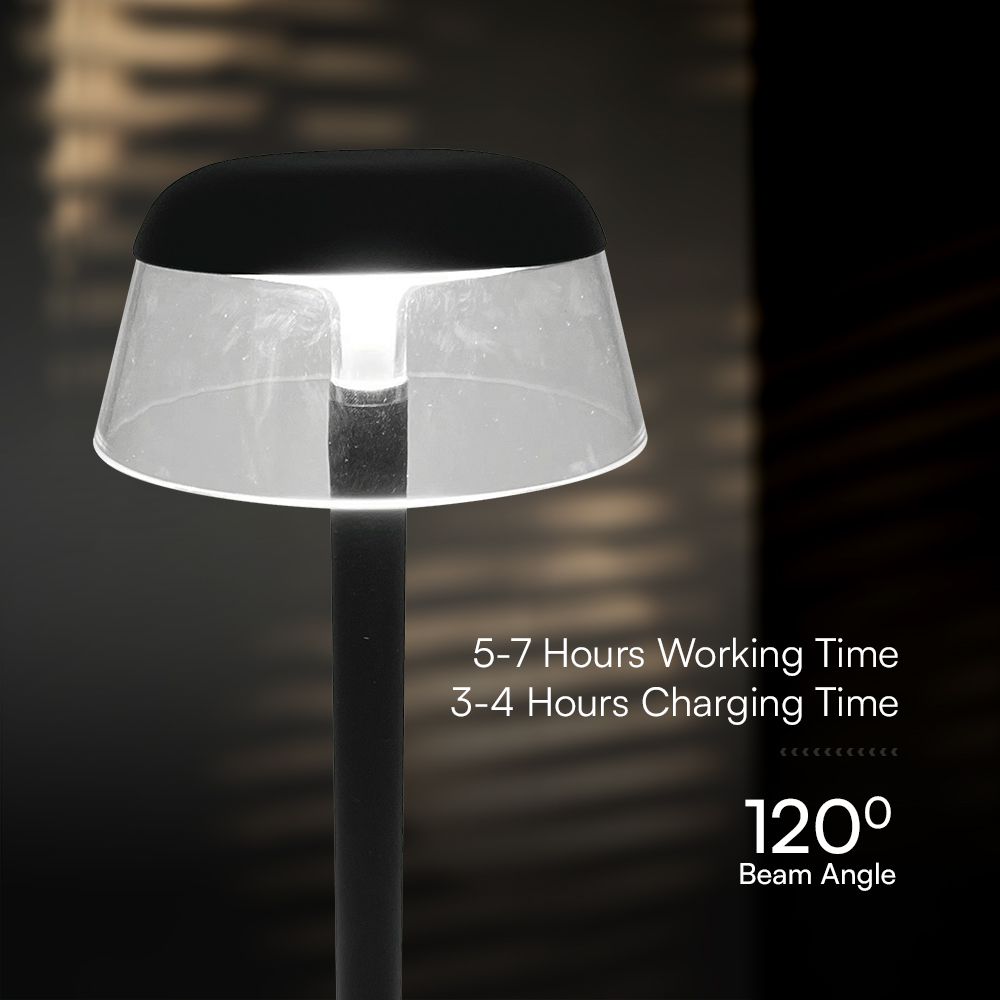 2W LED Table Lamp (130*285) 3in1 Dimmable Black Body img 3
