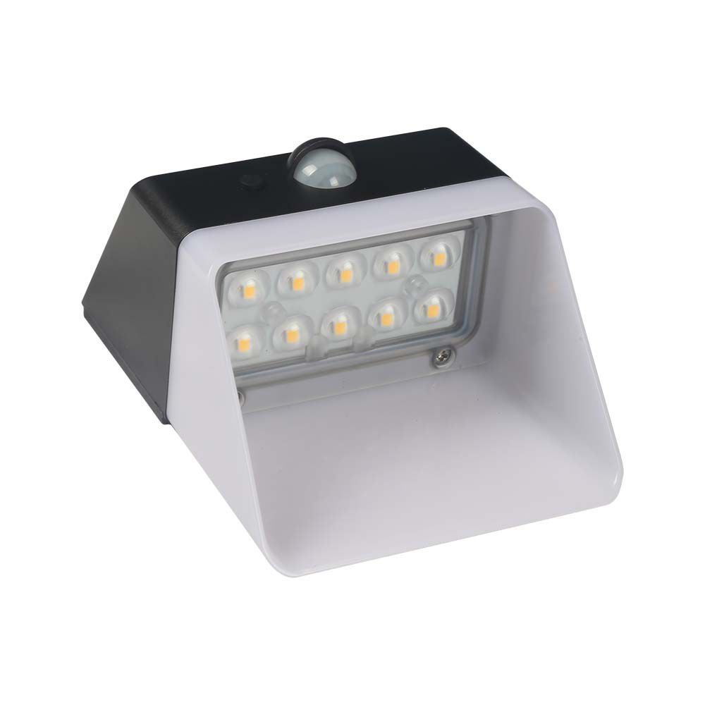 APPLIQUE SOLARE LED 2W-PANDA BATTERIA LITIO 200LM 3,7v 1200mAh 4000K NERO+BIANCO img 5