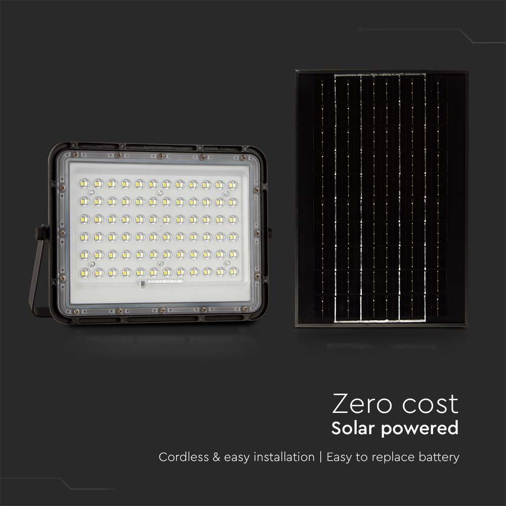Faro LED con Telecomando e Pannello Solare Batteria sostituibile Cavo da 3m Colore Nero img 2