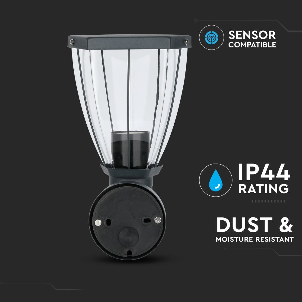 Lampada da parete nero opaco img 2