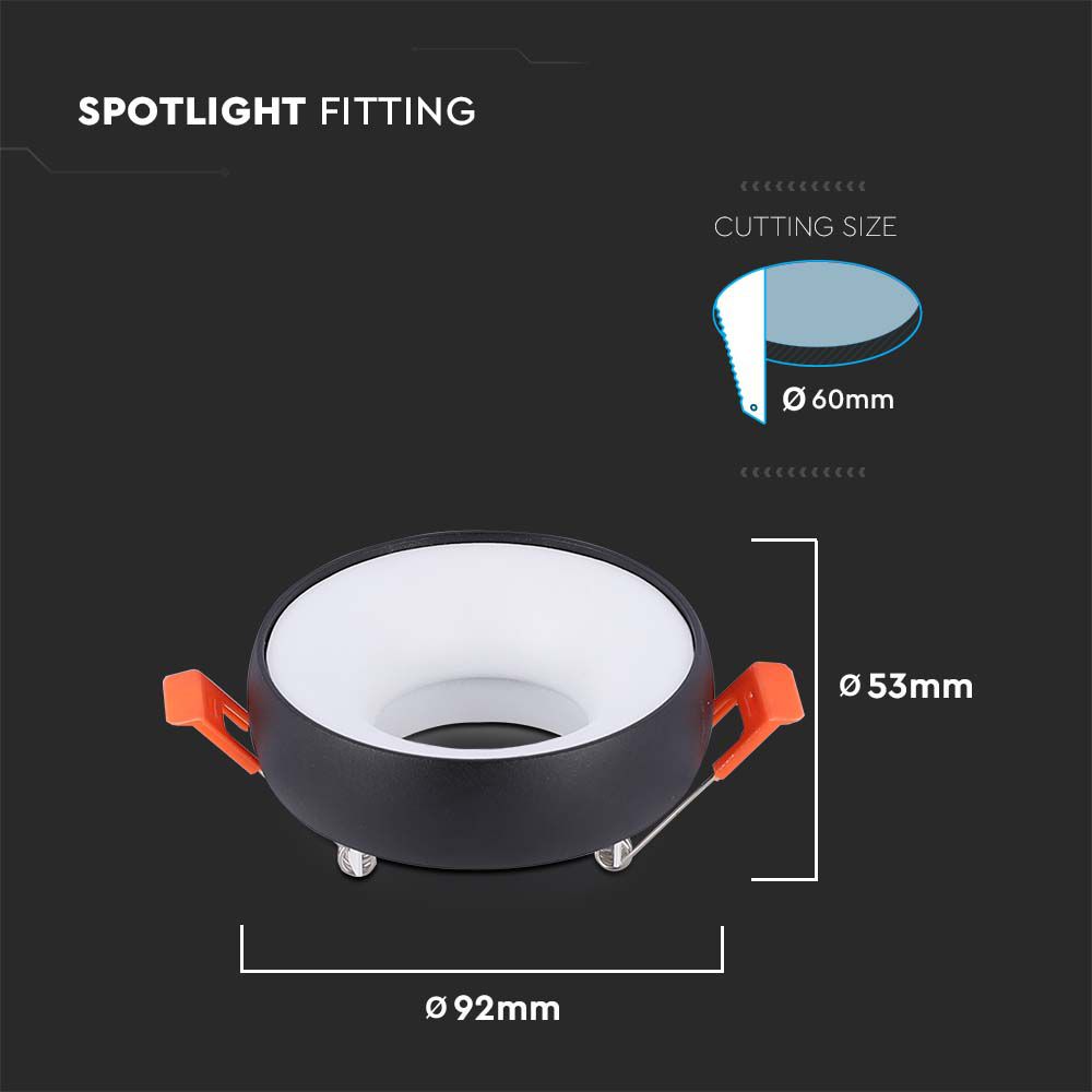 GU10 Fitting Round White Frame  White Reflector