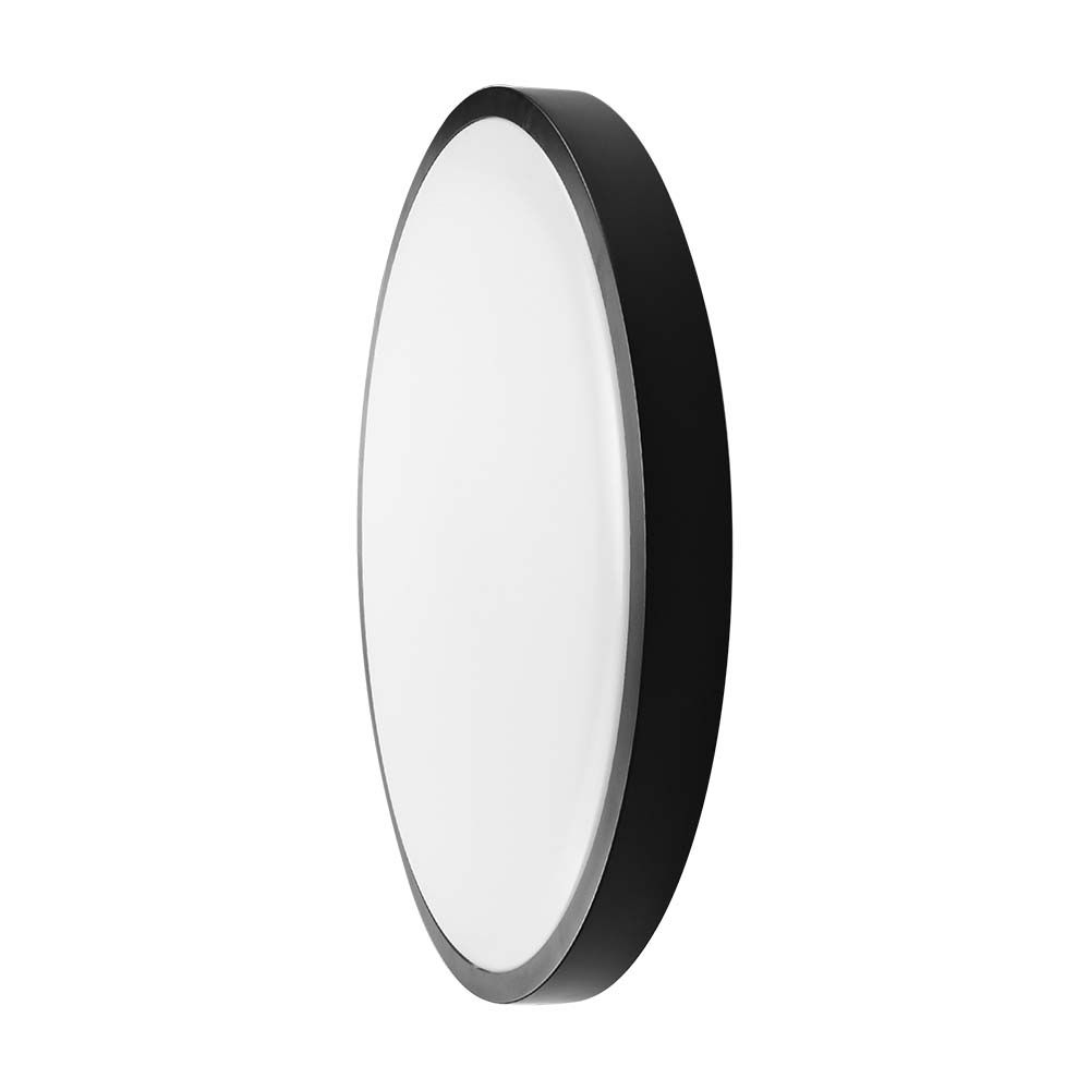 30W LED Dome Light Round Microwave Sensor Black Frame 4000K IP44