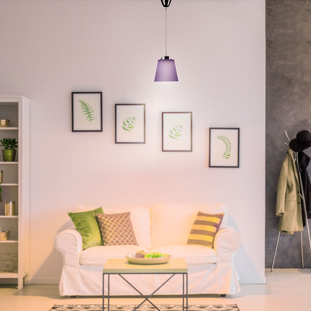 7W LED Lampadario con Portalampada Bianco naturale Corpo Cromo, Viola