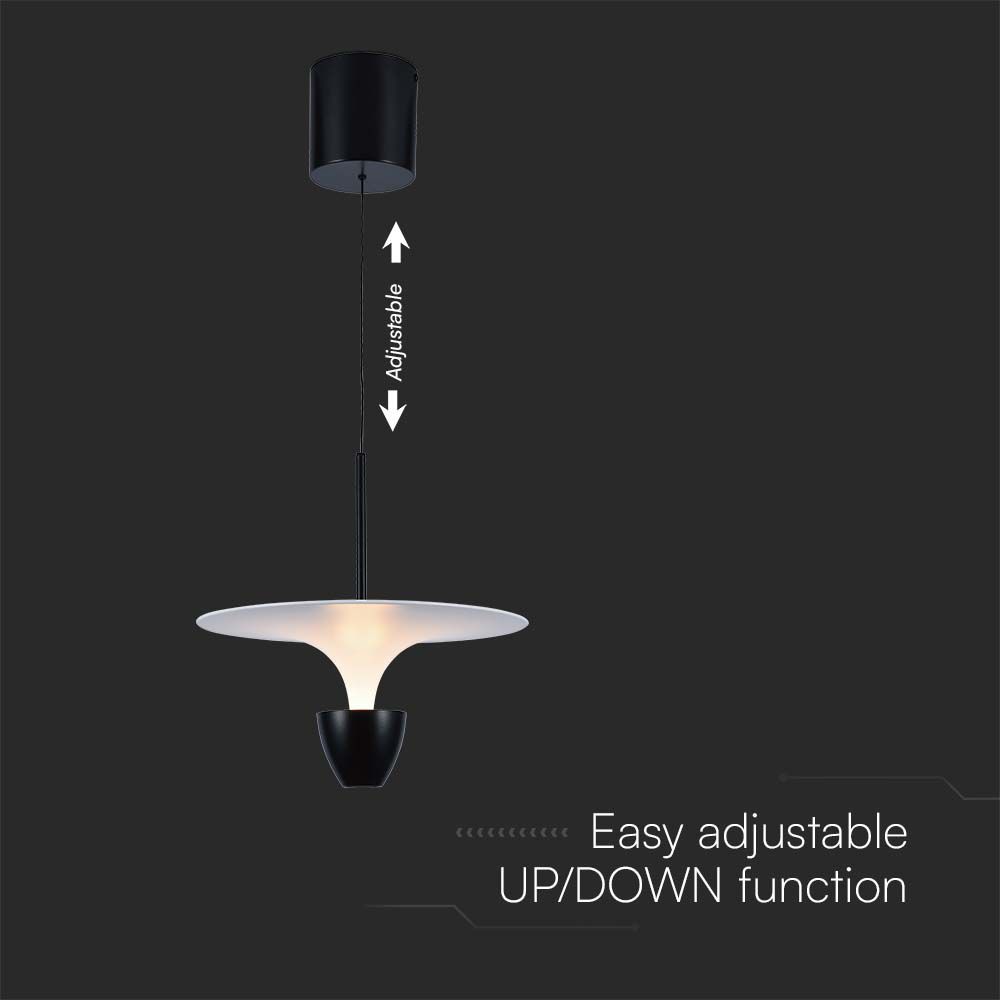 9W LED Designer Hanging Lamp (30*300*1370MM) WhiteBlack Body 3000K Adjustable Height