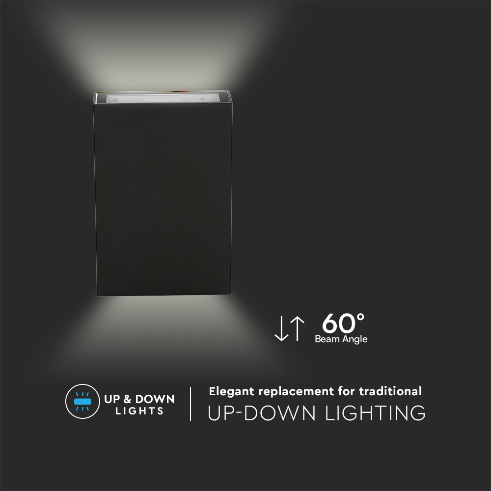 4W LED Wall Light Black 3000K img 2