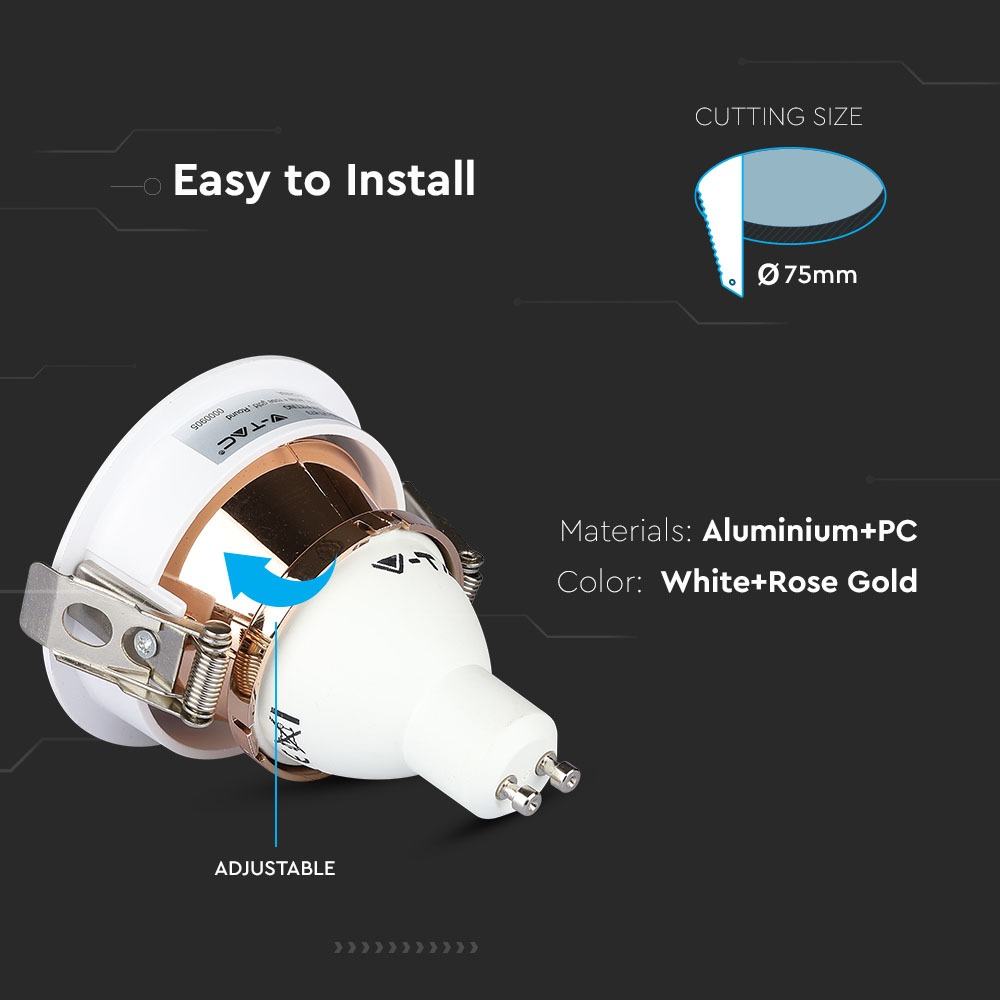 Fitting White+Rose Gold Round img 1