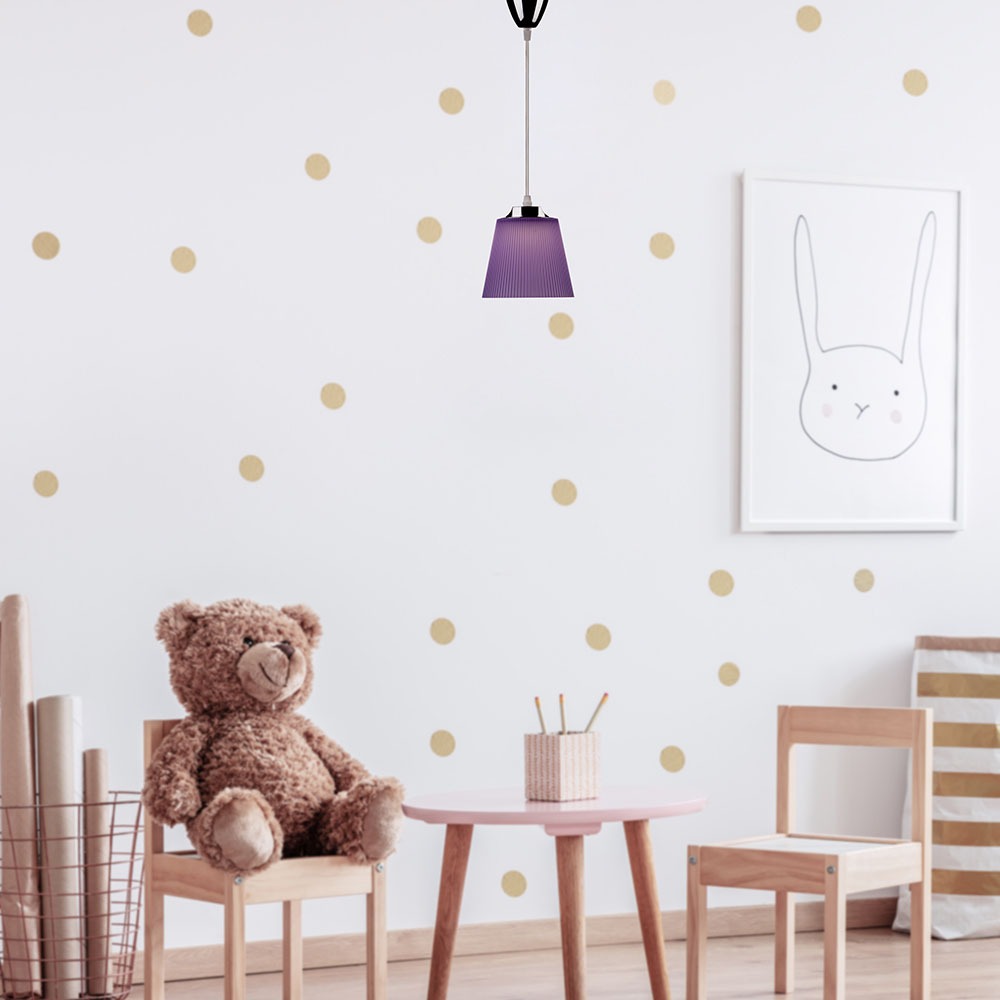 7W LED Lampadario con Portalampada Bianco naturale Corpo Cromo, Viola img 1