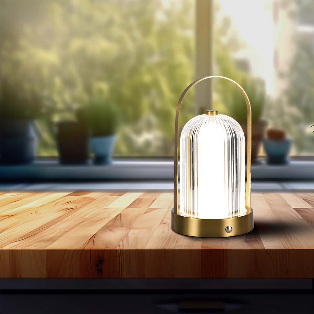 Lampada LED da Tavolo 1W 120X190 Colore Oro francese Ricaricabile con USB C Touch Dimmerabile 3in1