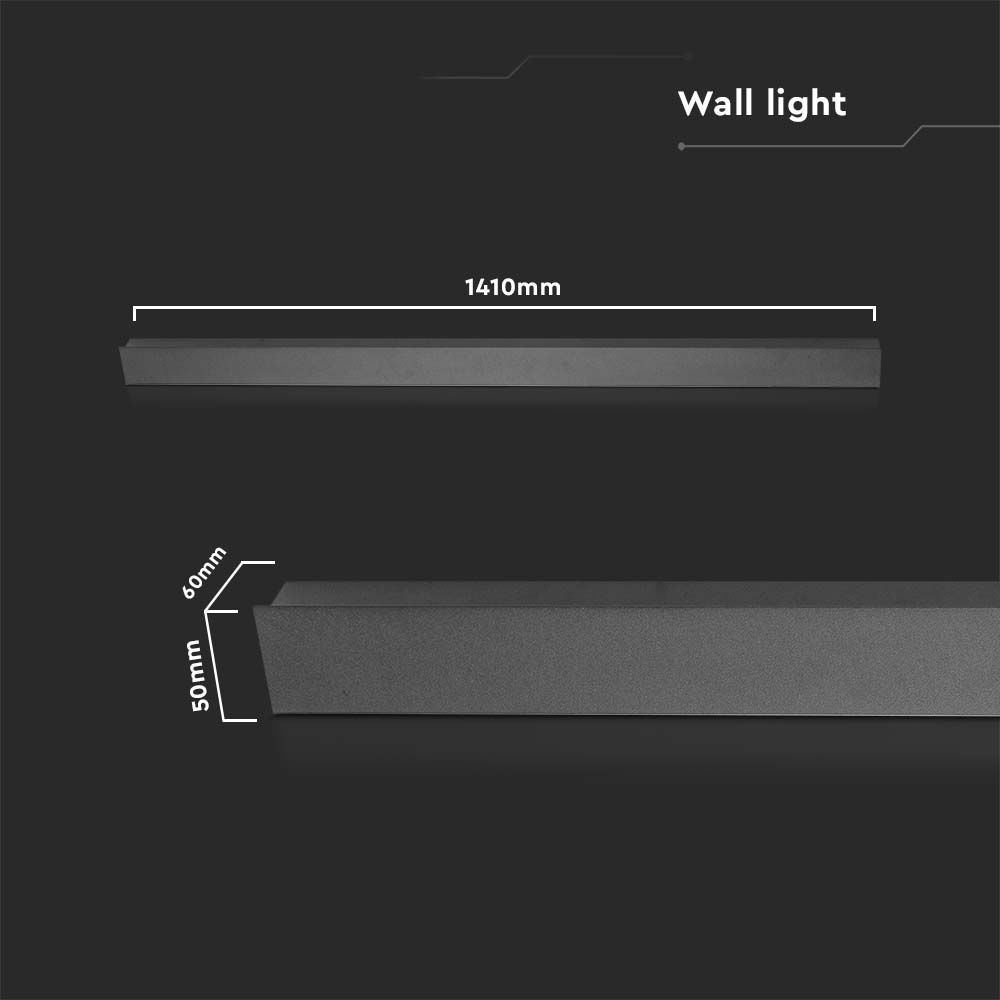 28W LED Linear Wall Light (1410*60*50mm) Colorcode 4000K Anthracite Body IP54