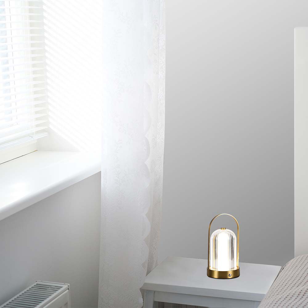 Lampada LED da Tavolo 1W 120X190 Colore Oro francese Ricaricabile con USB C Touch Dimmerabile 3in1 img 1