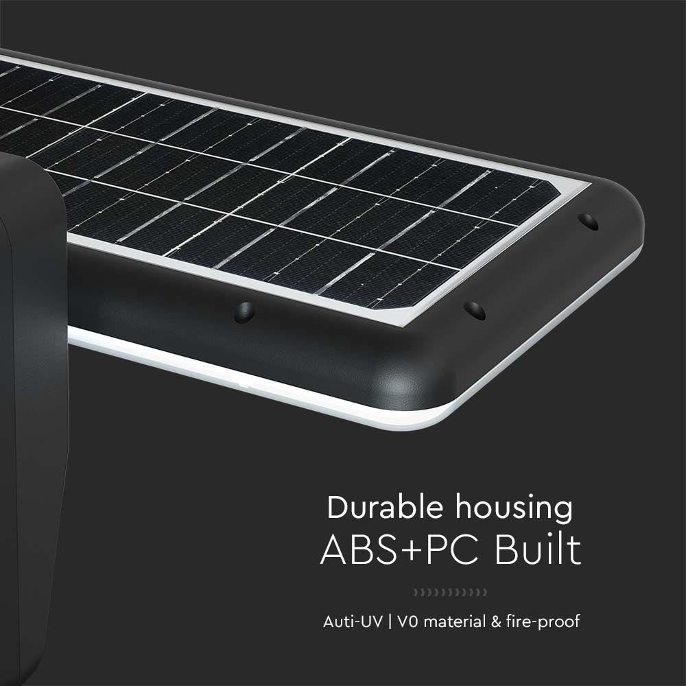 Lampada LED Solare 15W da Muro Rettangolare con Batteria LiFePO4 3.2V Colore Nero CCT: 6000K+4000K IP65 img 3