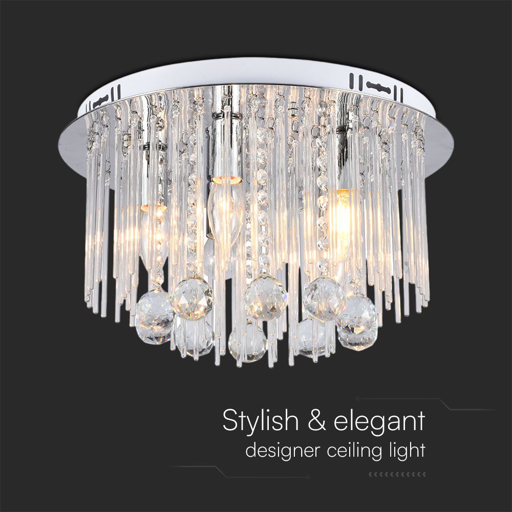 LED Designer Ceilign Crystal Light Clear Body D400 E14