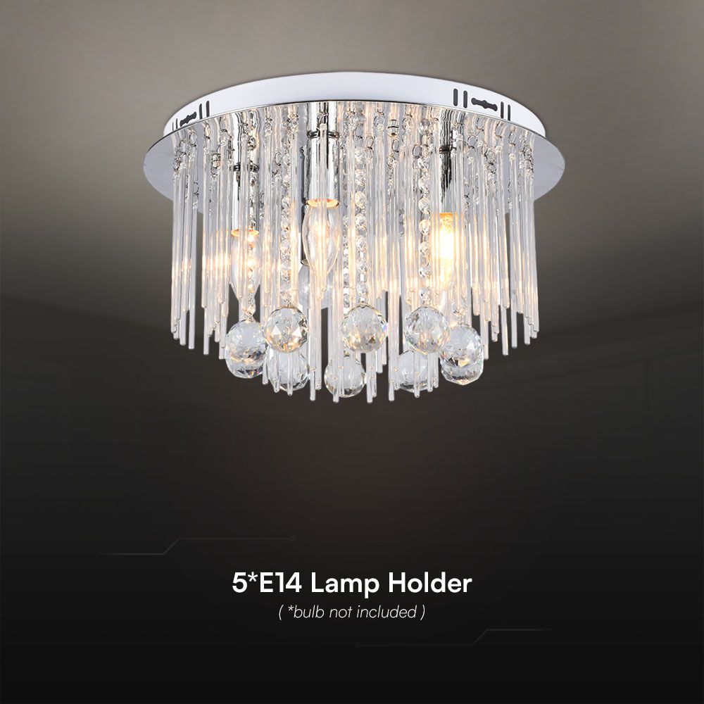 LED Designer Ceilign Crystal Light Clear Body D400 E14 img 1