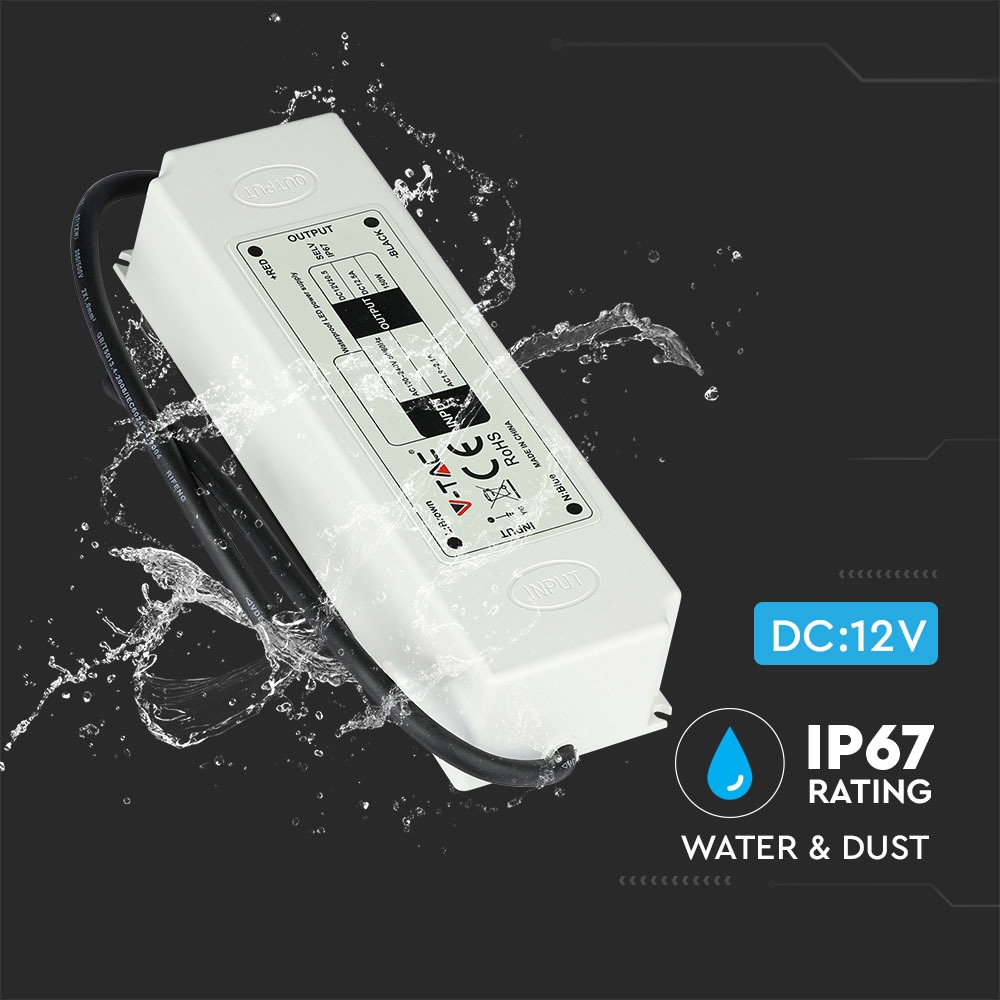 LED Plastica SLIM Power Supply 150W 12V IP67