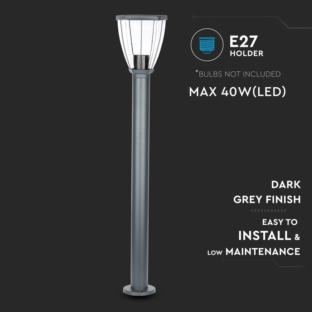 Lampada a paletto con coperchio trasparente nero img 1