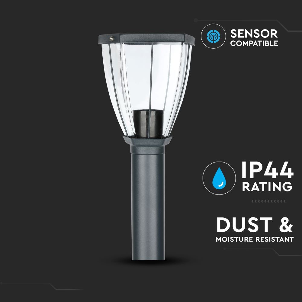 Lampada a paletto con coperchio trasparente nero img 2