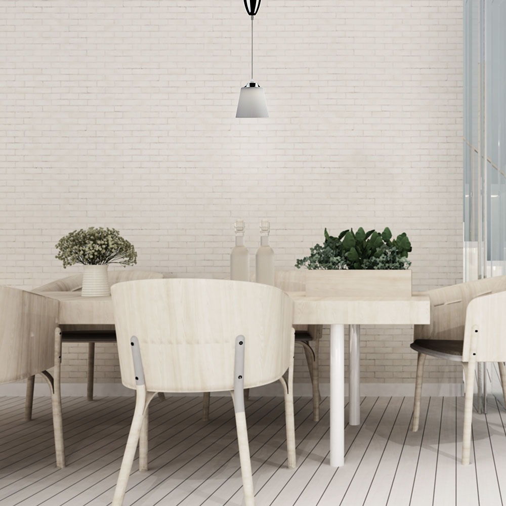 7W LED Lampadario con Portalampada Bianco naturale Corpo Cromo, Bianco