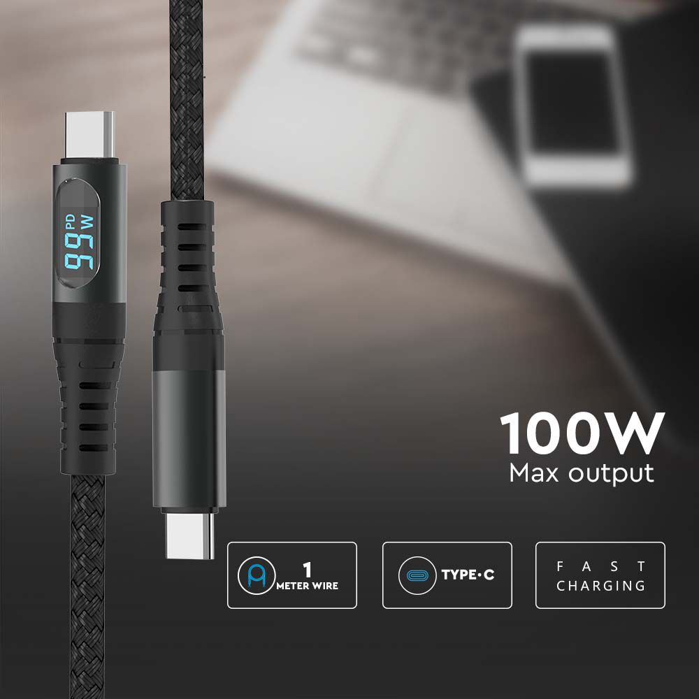 1M Type C to USB Cable Black img 3