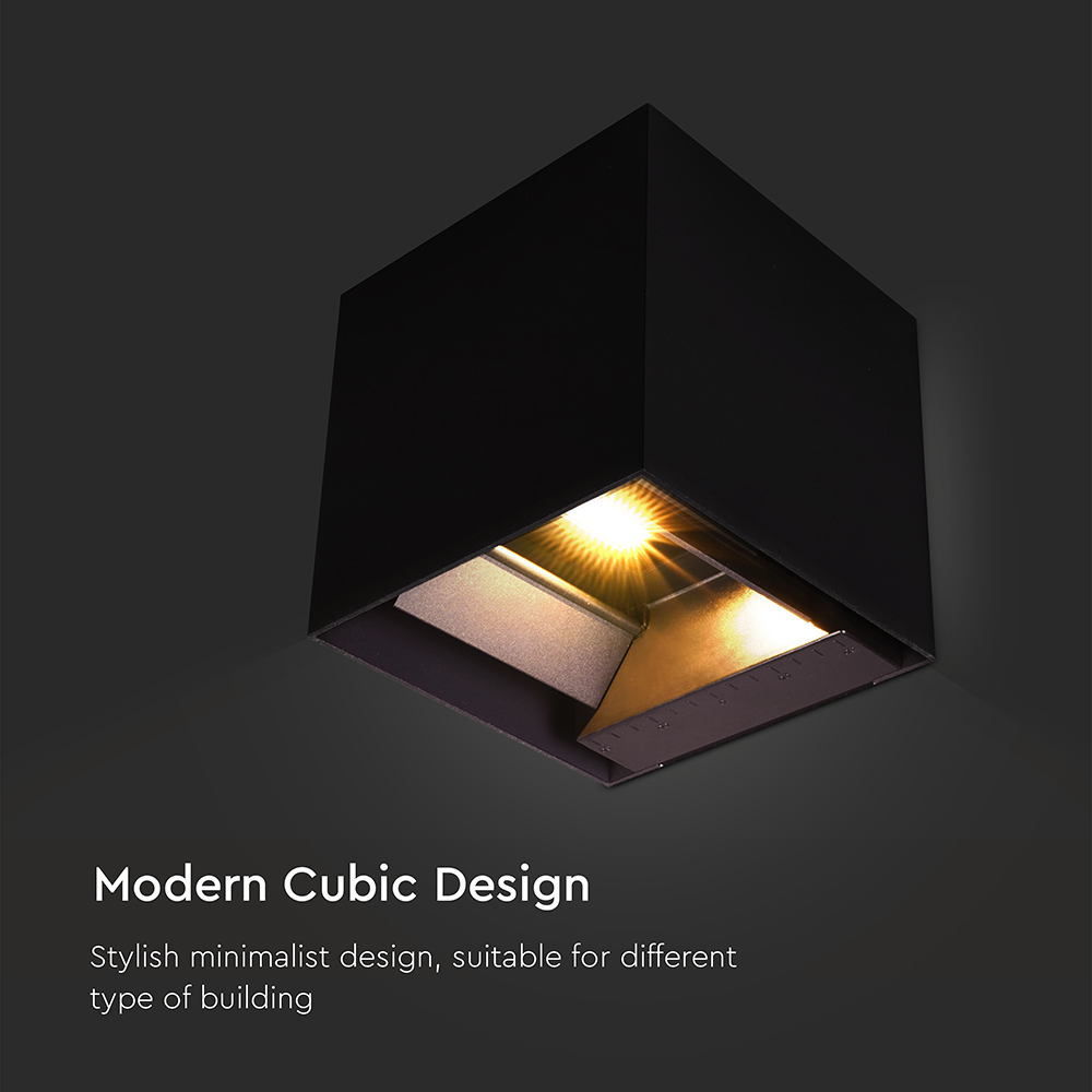 9W LED Solar Wall Light 3in1 Black Body IP65