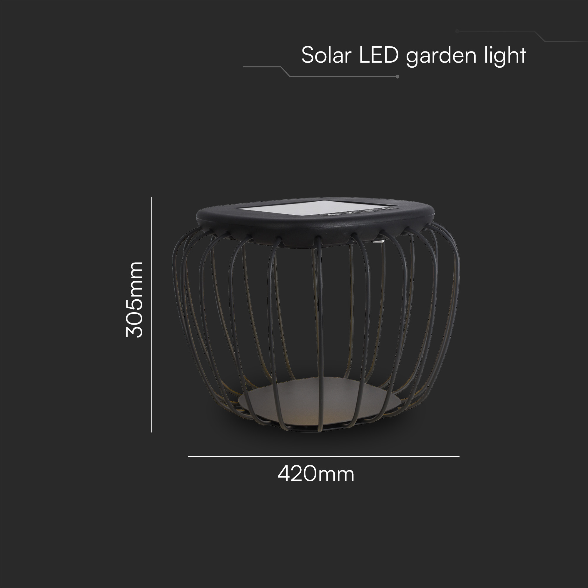 1W LED Designer Solar Light Grey Body 6000K+3000K