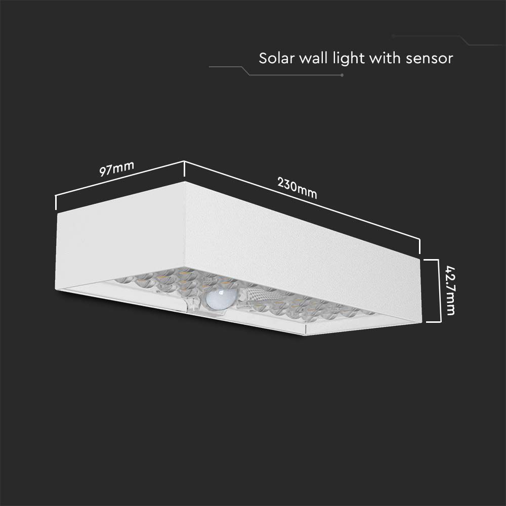 Lampada LED da Muro 6W Con Pannello Solare e Sensore PIR Colore Bianco 4000K