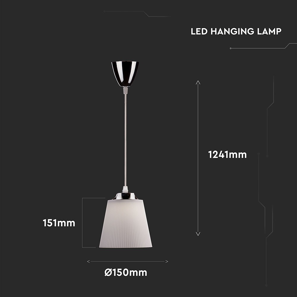 7W LED Lampadario con Portalampada Bianco naturale Corpo Cromo, Bianco