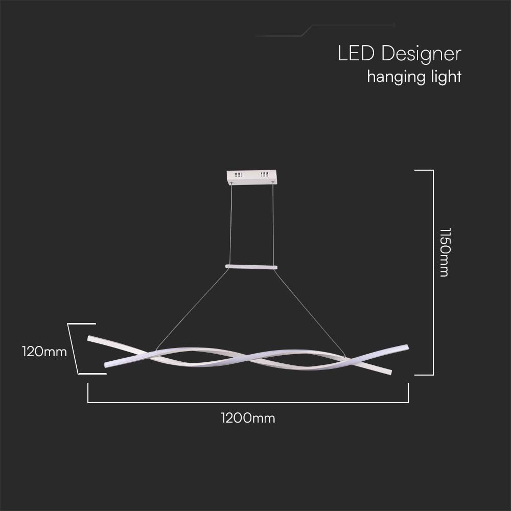 30W LED Designer Hanging Lamp (120*100CM) 3000K White Body