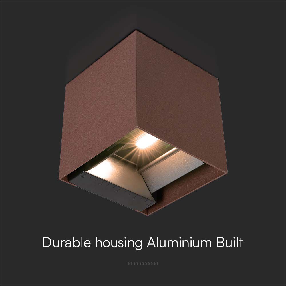 9W COB LED Solar Wall Light Battery 1x2600mAh 16HRS 3000K Corten Body IP65 img 2