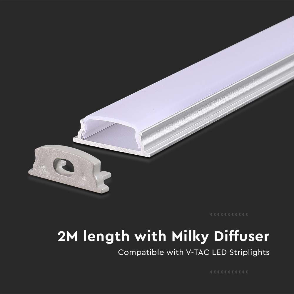 Led Strip Mounting Kit With Diffuser Silver Housing 2000*18*6mm img 1