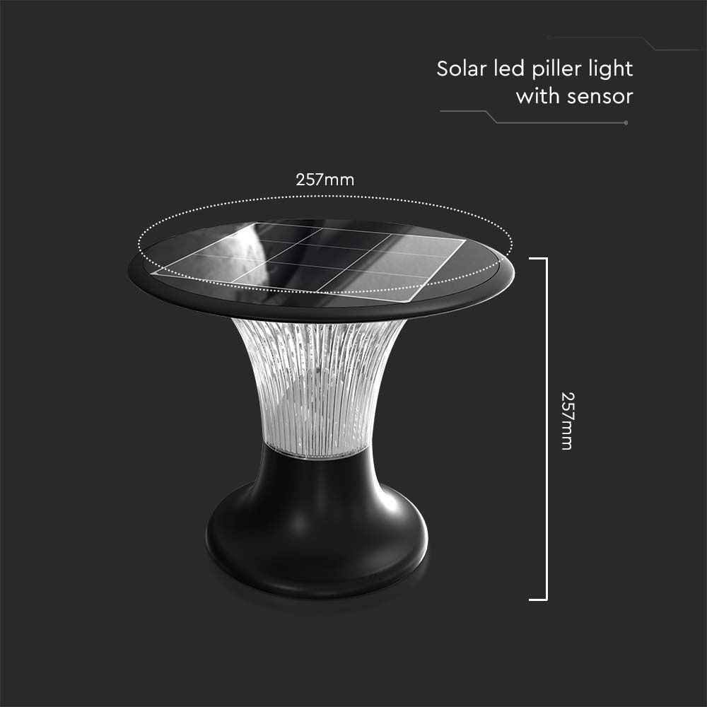 Lampada LED Solari 15W da Terra Batteria LiFePO4 3.2V Colore Nero CCT: 6000K+4000K IP65