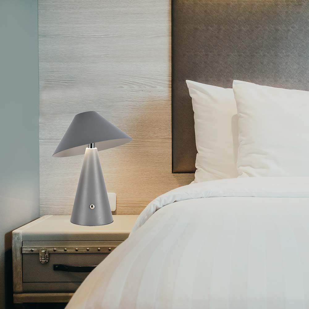 LED Tab Lampada LED da Tavolo Colore Grigio in Metallo Ricaricabile con USB C Touch Dimmerabile 3in1 img 1