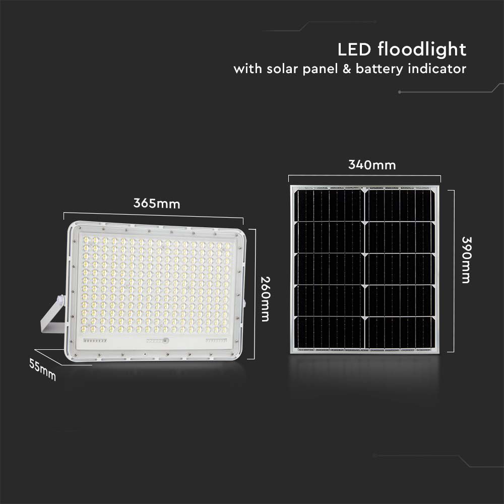 Faro LED con Telecomando e Pannello Solare 30W Batteria sostituibile Cavo da 3m Colore Bianco