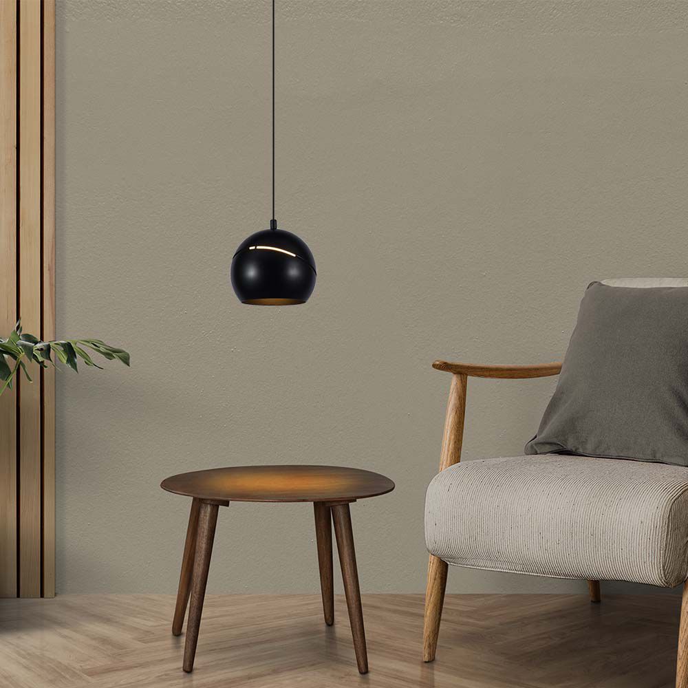  Lampadario LED a Sospensione 8.5W a Forma di Campana Colore Nero d: 18cm img 1
