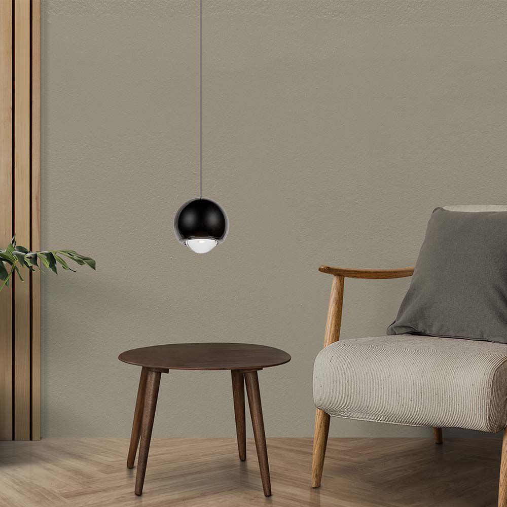 5W LED Hanging Pendant Light Black 3000K img 1