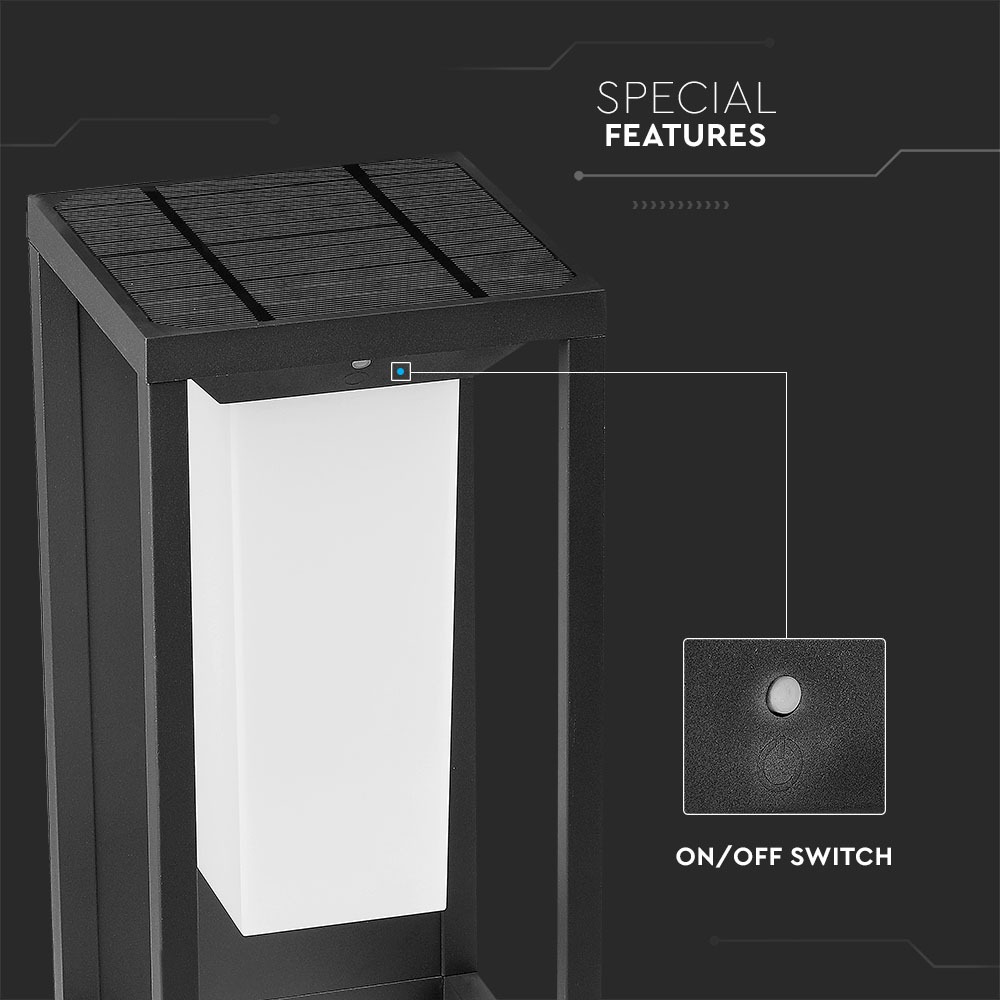 2W LED Solar Wall Light SAMSUNG Chip Grey Body 3000K