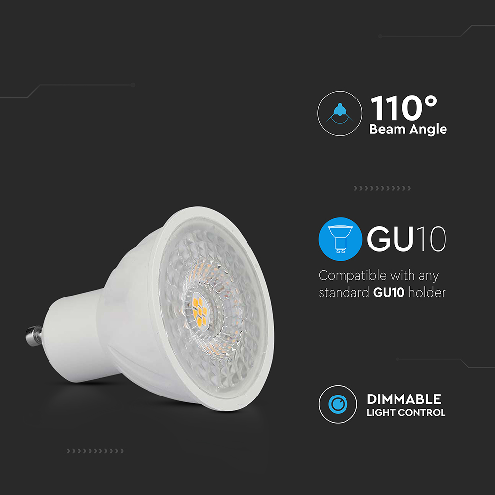 Faretti - 6W GU10 Ripple Plastic 3000K 110° Dimmable img 1