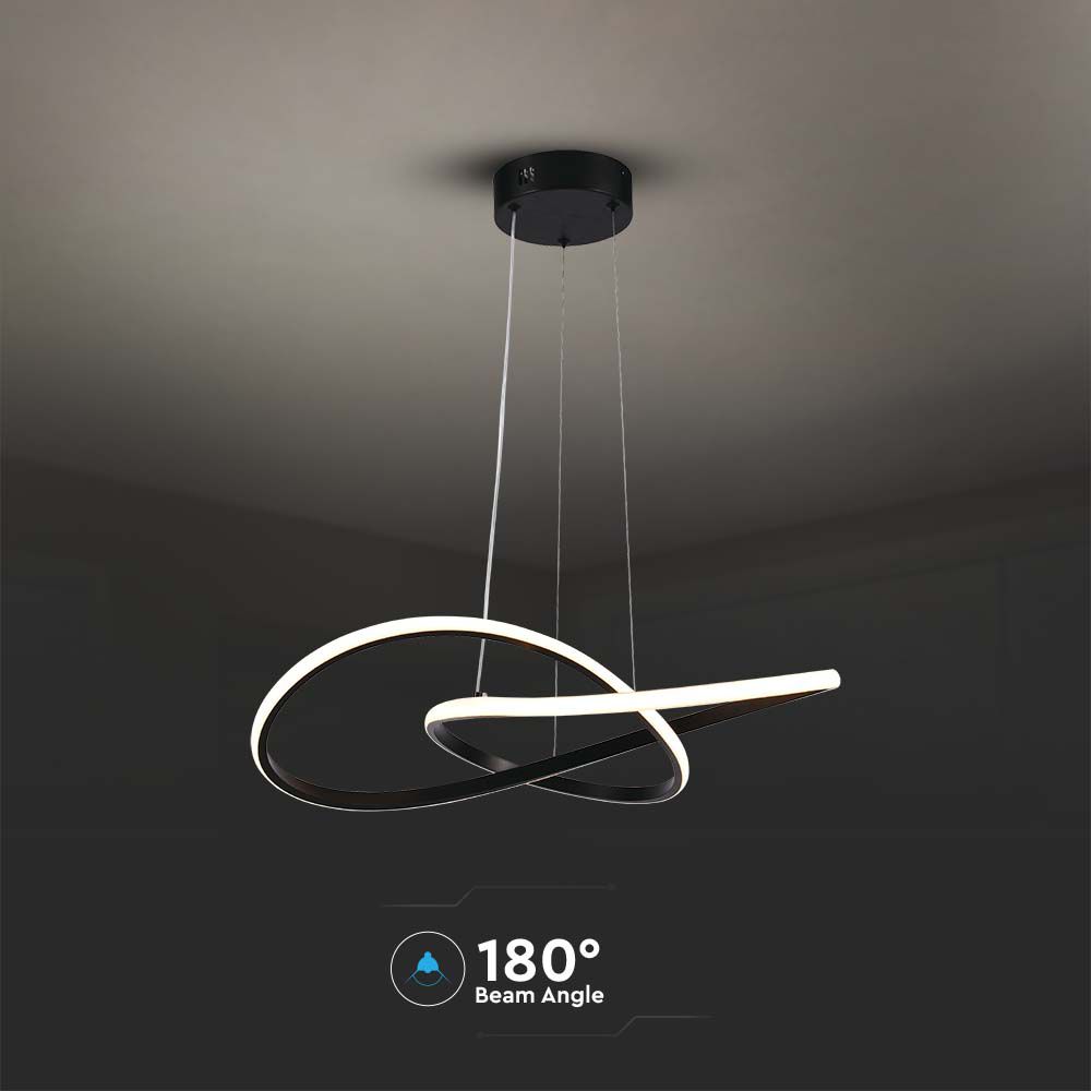  Lampadario LED a Sospensione 20W in Metallo dal Design Moderno 50x10cm Colore Nero 3000K Colore della Luce Bianco caldo Potenza 20W Flusso Luminoso img 2