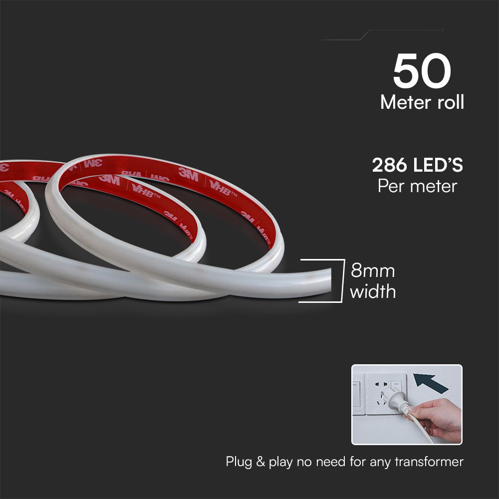 LED COB Strip Light Set 12W 2025 286 6500K 50M/SET 220V img 1